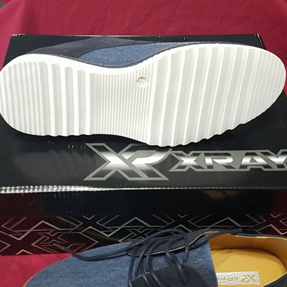 NWT Xray navy mesh plain toe lace up casual shoes - Picture 2 of 3